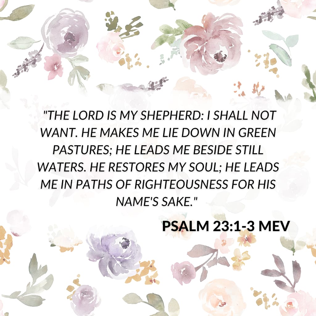 Psalm 23: 1-3- Rest in God