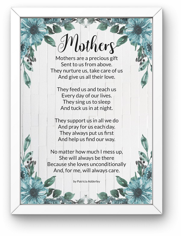 Mother's Day Poem "Mothers" Digital Print