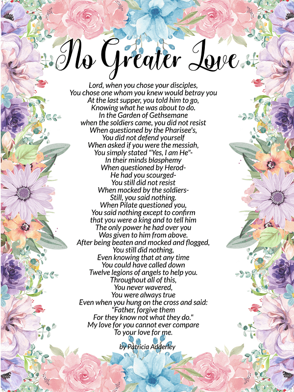 No Greater Love Original Christian Poem, Easter Salvation Poem